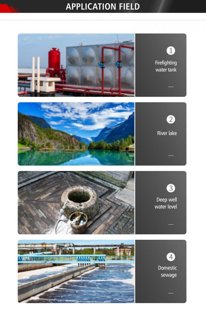 रुजिया 4-20ma डुबकीदार तरल स्तर सेंसर संकेतक ट्रांसमीटर अपशिष्ट जल उपचार के लिए हाइड्रोस्टैटिक जल स्तर सेंसर 4